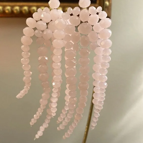 Free People, pink crystal multi-armed chandelier earrings, NWT!! - Picture 3 of 4